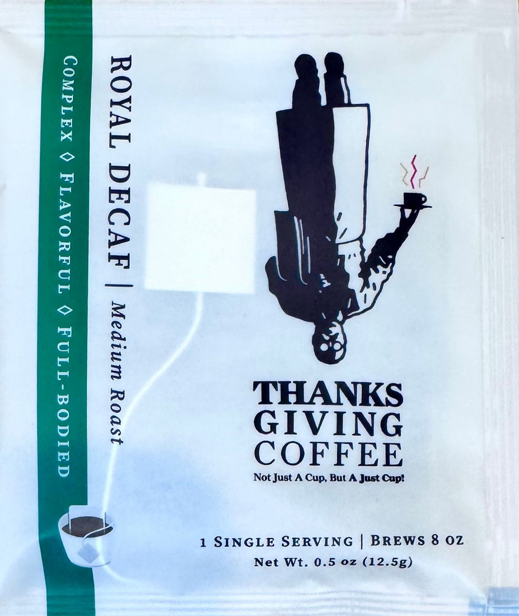 Royal Decaf Pour Ta Pour Over Packet – Thanksgiving Coffee Company